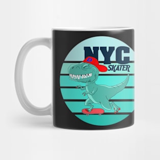 cool dinosaur skateboarding design - Gifts Mug